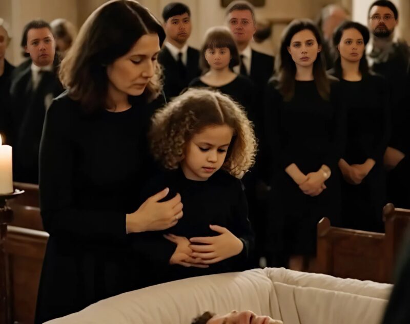 At her father’s funeral, the little girl suddenly whispered that her