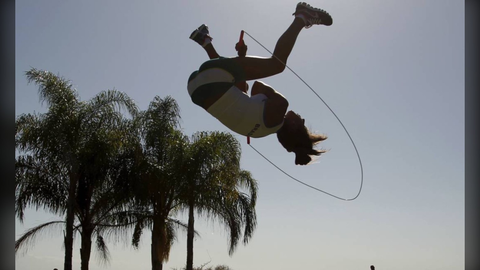 Vivien Vajda jumping rope outdoors